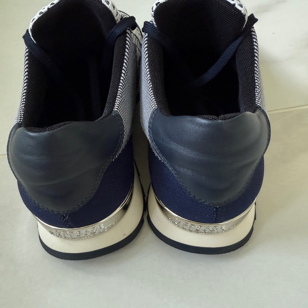 Versace Collection Blue and White Sneakers with Sporty Design - Picture 2 of 6